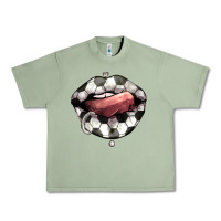 Oil Green Soccer lips Urban Heavy Tee - HowdyJamesFarm