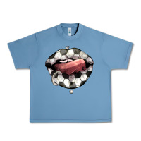 Pebble Blue Soccer lips Urban Heavy Tee - HowdyJamesFarm