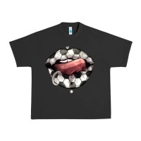 Pigment Black Soccer lips Urban Heavy Tee - HowdyJamesFarm