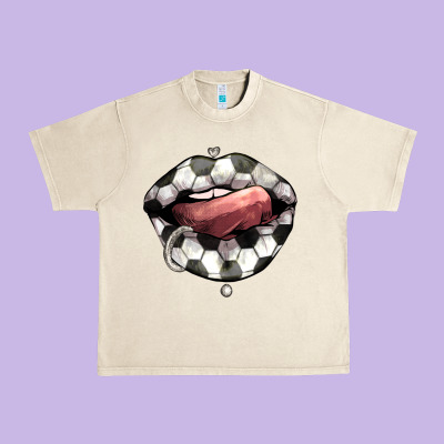 Soccer Lips Urban Heavy Tee Designed By Howdyjamesfarm