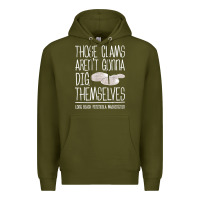 Army Green Clam Diggers Funny Quote Gift Long Beach Peninsula Premium Hoodie - minhPixels