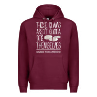 Burgundy Clam Diggers Funny Quote Gift Long Beach Peninsula Premium Hoodie - minhPixels