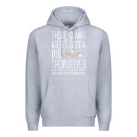 Heather Grey Clam Diggers Funny Quote Gift Long Beach Peninsula Premium Hoodie - minhPixels