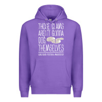 Purple Clam Diggers Funny Quote Gift Long Beach Peninsula Premium Hoodie - minhPixels