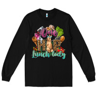 Black One hip lunch lady Easter Day Long Sleeve Tee - HowdyJamesFarm