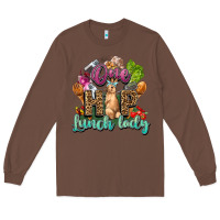 Chestnut One hip lunch lady Easter Day Long Sleeve Tee - HowdyJamesFarm