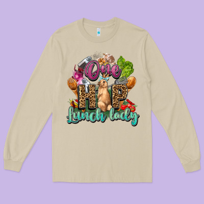 One Hip Lunch Lady Easter Day Long Sleeve Tee Designed By Howdyjamesfarm