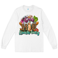 White One hip lunch lady Easter Day Long Sleeve Tee - HowdyJamesFarm