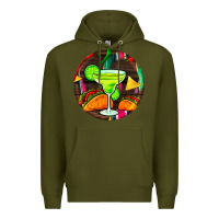 Army Green hispanic heritage month round earrings 2 Premium Hoodie - BundleAndBundleShop