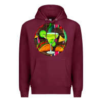 Burgundy hispanic heritage month round earrings 2 Premium Hoodie - BundleAndBundleShop