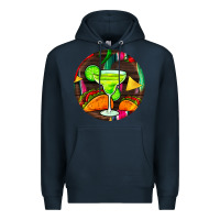 Navy hispanic heritage month round earrings 2 Premium Hoodie - BundleAndBundleShop