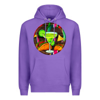Purple hispanic heritage month round earrings 2 Premium Hoodie - BundleAndBundleShop