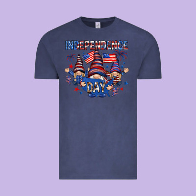 Independence Day With Gnomies Vintage Tee Designed By Howdyjamesfarm
