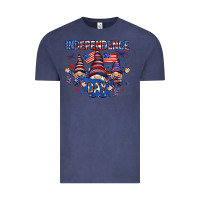 Vintage Denim Independence Day with gnomies Vintage Tee - HowdyJamesFarm