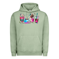 Pigment Oil Green hair stylist coffee cup Urban Hoodie - AdoDesignShop