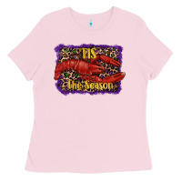 Bubblegum Pink mardi gras this the season lobster Ladies Tee - RanaPortraitStore