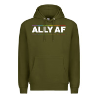 Army Green Ally AF Pride Rainbow Shirt  Proud LGBTQ Ally TShirt Premium Hoodie - minhPixels