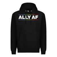 Black Ally AF Pride Rainbow Shirt  Proud LGBTQ Ally TShirt Premium Hoodie - minhPixels