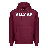 Burgundy Ally AF Pride Rainbow Shirt  Proud LGBTQ Ally TShirt Premium Hoodie - minhPixels
