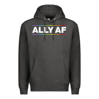 Charcoal Heather Ally AF Pride Rainbow Shirt  Proud LGBTQ Ally TShirt Premium Hoodie - minhPixels