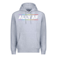 Heather Grey Ally AF Pride Rainbow Shirt  Proud LGBTQ Ally TShirt Premium Hoodie - minhPixels
