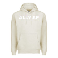 Oatmeal Heather Ally AF Pride Rainbow Shirt  Proud LGBTQ Ally TShirt Premium Hoodie - minhPixels