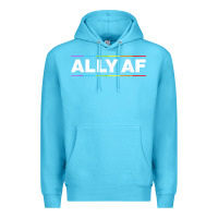 Ocean Blue Ally AF Pride Rainbow Shirt  Proud LGBTQ Ally TShirt Premium Hoodie - minhPixels