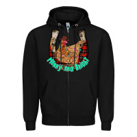 Black horseshoe chicken Zipper Hoodie - CowhideDigitalArt