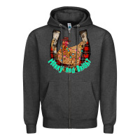 Charcoal Heather horseshoe chicken Zipper Hoodie - CowhideDigitalArt
