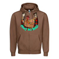 Chestnut horseshoe chicken Zipper Hoodie - CowhideDigitalArt