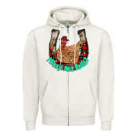 Oatmeal Heather horseshoe chicken Zipper Hoodie - CowhideDigitalArt