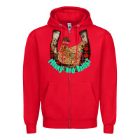 Red horseshoe chicken Zipper Hoodie - CowhideDigitalArt
