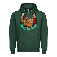 Sports Green horseshoe chicken Zipper Hoodie - CowhideDigitalArt