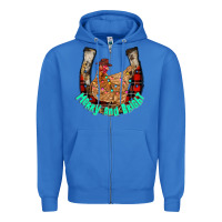 True Royal horseshoe chicken Zipper Hoodie - CowhideDigitalArt