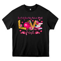 Black in october we wear pink teacher Heavy Core Tee - LillyAllenDesigns
