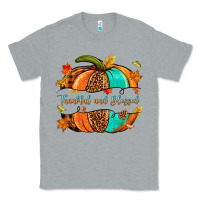 Heather Grey pumpkin thankful and blessed Classic Tee - NancyCooperArtShop