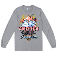 Heather Grey America ice cream Long Sleeve Tee - HowdyJamesFarm