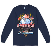 Navy America ice cream Long Sleeve Tee - HowdyJamesFarm