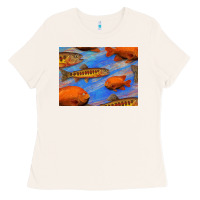 Bone California Golden Trout Garibaldi Fish Background Ladies Tee - Bettercallsaul