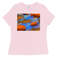 California Golden Trout Garibaldi Fish Background Ladies Tee | Teevron