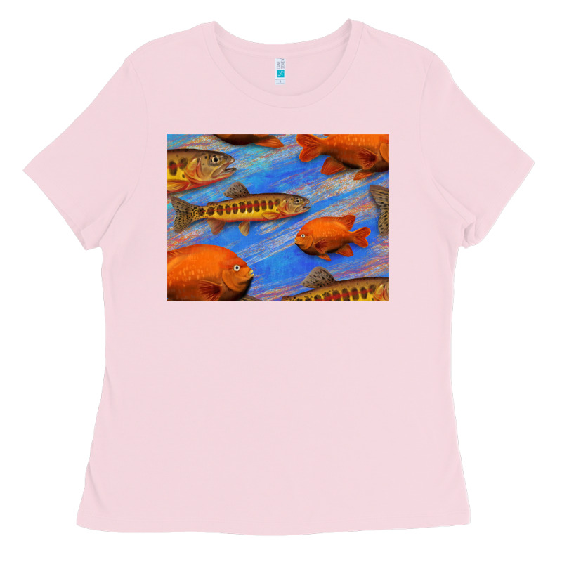 California Golden Trout Garibaldi Fish Background Ladies Tee by Bettercallsaul | Teevron