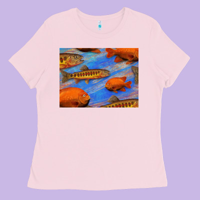 California Golden Trout Garibaldi Fish Background Ladies Tee Designed By Bettercallsaul