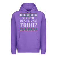 Purple Why Is The Carpet All Wet Todd Ugly Sweater Funny Gift Premium Hoodie - minhPixels
