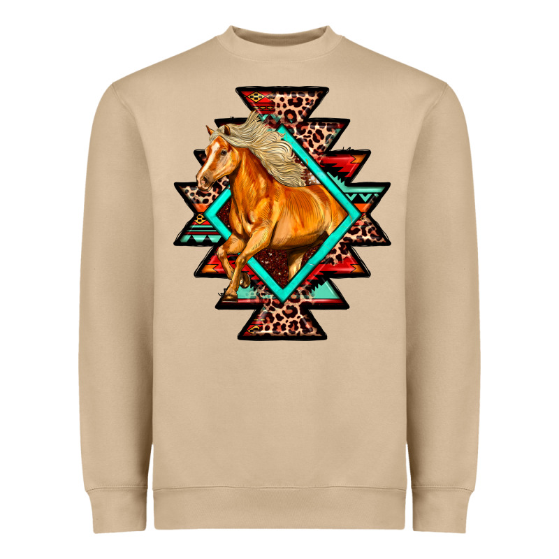 Aztec Symbol With Horse Heavyweight Sweatshirt by FaDigitalArtStudio | Teevron