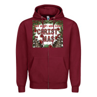 Burgundy just a girl who loves christmas Zipper Hoodie - CowhideDigitalArt
