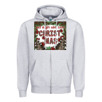 Heather Grey just a girl who loves christmas Zipper Hoodie - CowhideDigitalArt