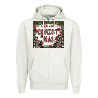 Oatmeal Heather just a girl who loves christmas Zipper Hoodie - CowhideDigitalArt