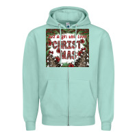 Seafoam just a girl who loves christmas Zipper Hoodie - CowhideDigitalArt