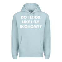 Blue Mist do i look like i fly economy air travel first class traveler t shirt Premium Hoodie - minhPixels