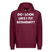 Burgundy do i look like i fly economy air travel first class traveler t shirt Premium Hoodie - minhPixels